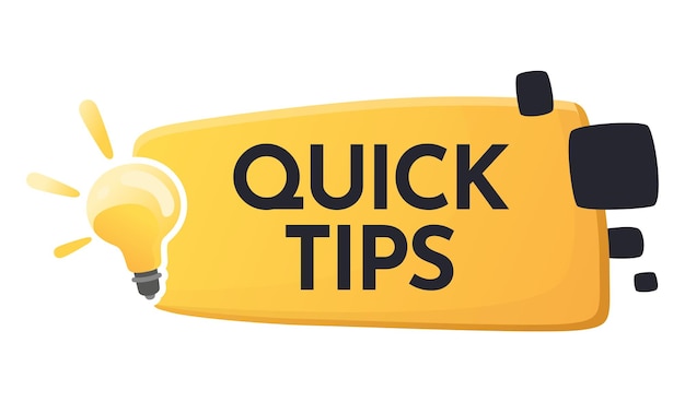 Icon ou symbole de conseils rapides avec couleur noire et jaune Élément d'ampoule adapté au web Illustration vectorielle pour des conseils utiles astuces solution ou concept de suggestion