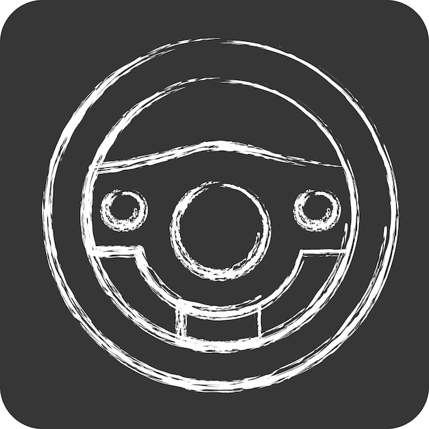 Icon teering Roue adaptée à la craie de symbole automobile Style de conception simple modèle de conception modifiable
