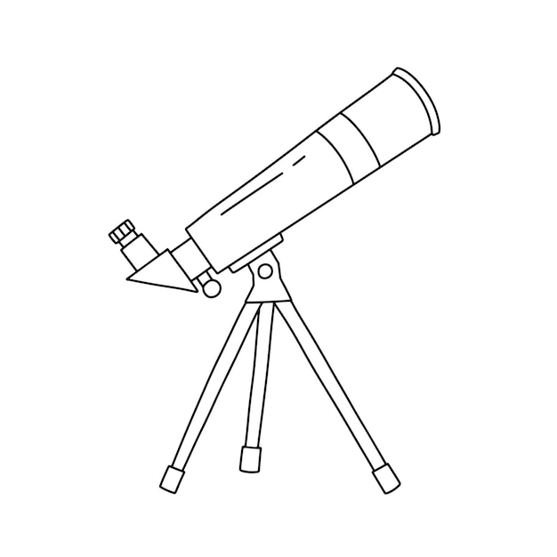 Vecteur icon de télescope croquis vectoriel