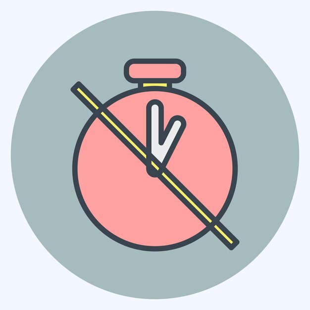 Icon Timer Off adapté à l'édition de photos symbole couleur mate style conception modifiable