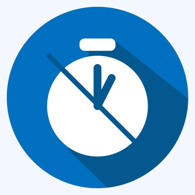 Icon Timer Off adapté à l'édition de photos symbole de style d'ombre longue modifiable