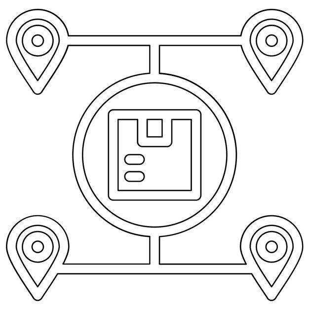 Vecteur icon de vecteur de distribution de colis illustration de l'icône de livraison et de logistique