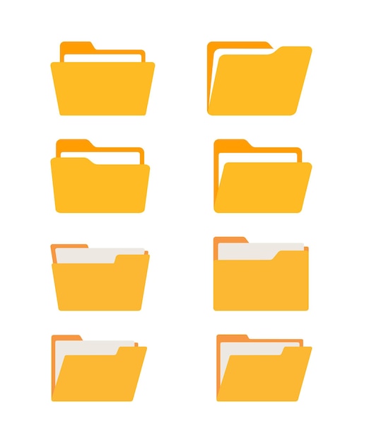 Icon de vecteur de dossier de document jaune illustration de l'ensemble de stocks