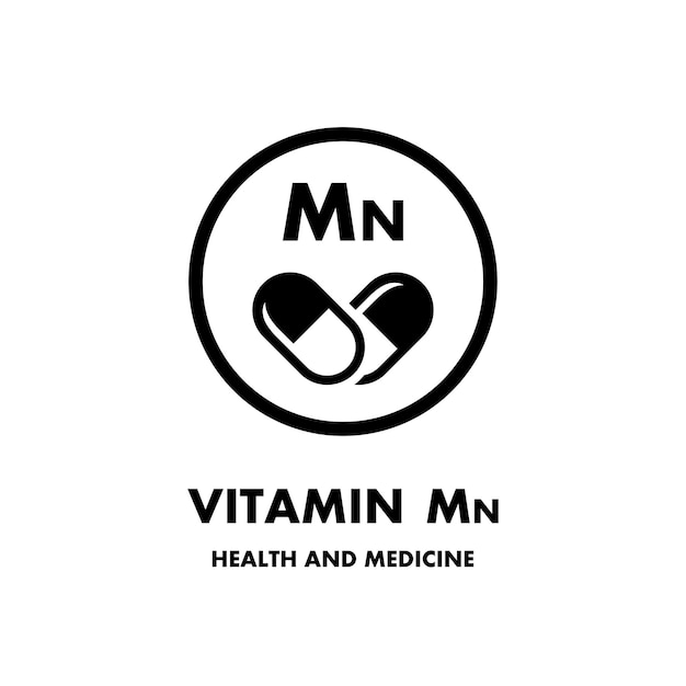 Vecteur icon de vecteur de vitamine mn icon de vector pour la santé icon de pilule de vitamine