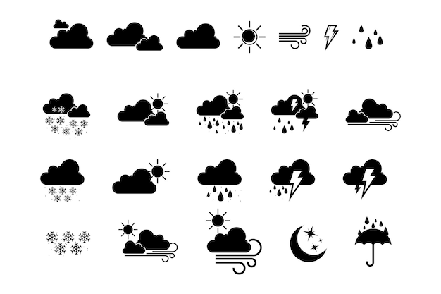 Icon Wheater adapté au style en ligne pour la présentation d'icônes Web et d'applications ou imprimable