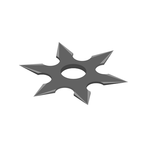 Vecteur icône 3d isométrique shuriken sur fond blanc