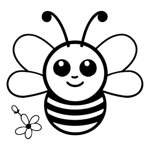 Vecteur icône d'abeille de dessin animé vector illustration d'une abeille mignonne