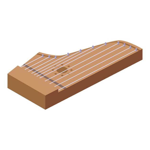 Vecteur icône d’accord kantele vecteur isométrique instrument de musique corde de harpe