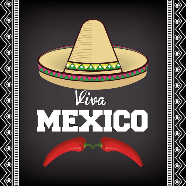 Icône D'affiche Viva Mexico Sombrero