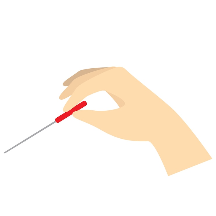 Vecteur icône des aiguilles d'acupuncture prises à la main