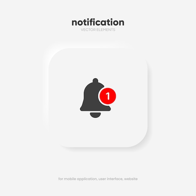 Icône d'alarme de cloche de notification Symbole d'alerte Sonnerie de cloche Message de boîte de réception Horloge de réveil
