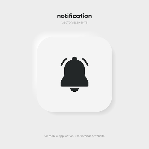 Icône d'alarme de cloche de notification Symbole d'alerte Sonnerie de cloches Message de boîte de réception Horloge de réveil et