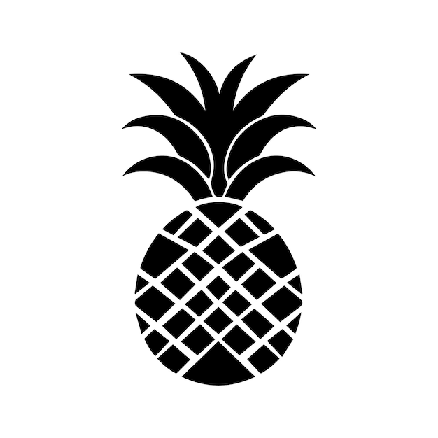 Icône D'alimentation Naturelle à L'ananas Dessin Vectoriel D'art Sucré De Fraîcheur