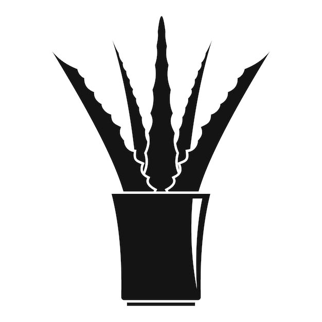Vecteur icône d'aloès en pot illustration simple de l'icône de vecteur d'aloès en pot pour la conception de sites web isolée sur fond blanc