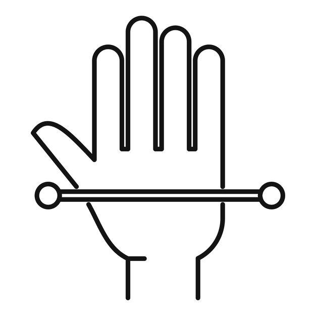 Icône d'analyse d'authentification Palm Décrire l'icône vectorielle d'analyse d'authentification Palm pour la conception Web isolée sur fond blanc