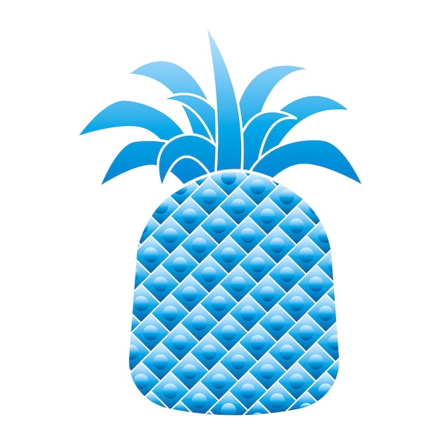 Icône D'ananas Bleu Caricature De L'icône De Vecteur D'ananas Bleu Pour La Conception De Sites Web Isolée Sur Fond Blanc