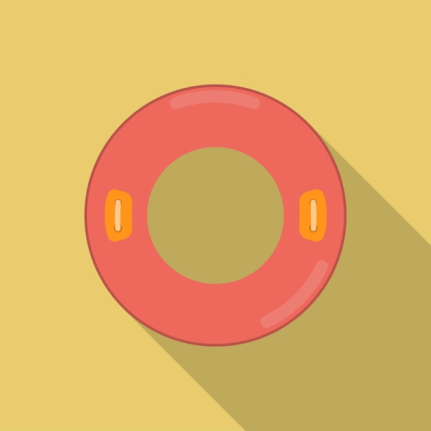 Icône d'anneau gonflable rouge avec ombre portée