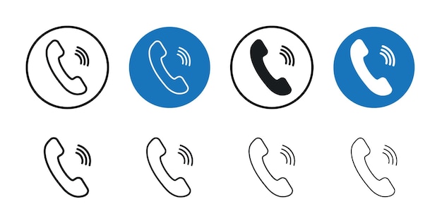 Icône d'appel téléphonique Collection d'art en ligne mince