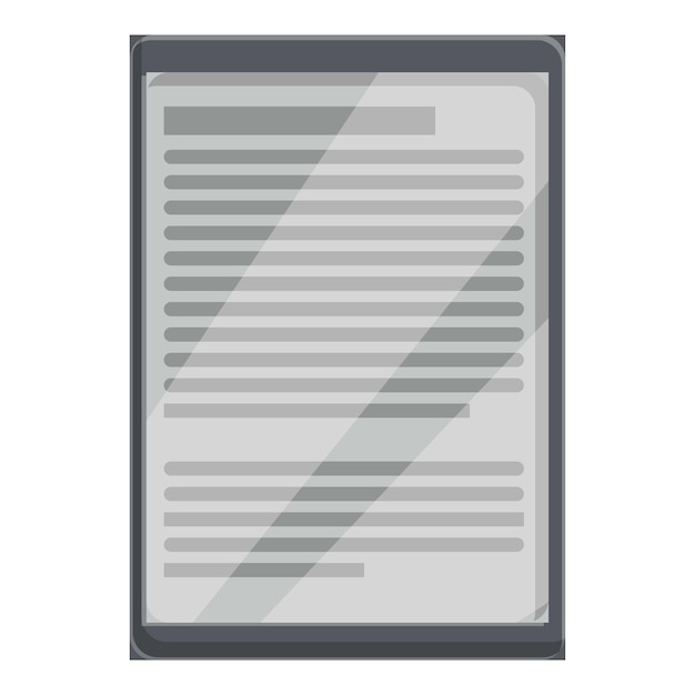 Icône d’application tablette e-book. Dessin animé de l'icône vectorielle d'application de tablette e-book pour la conception de sites Web isolée sur fond blanc