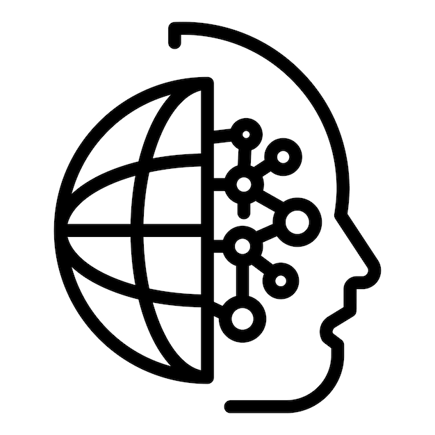 Icône d'apprentissage automatique Décrire l'icône vectorielle d'apprentissage automatique pour la conception de sites Web isolée sur fond blanc