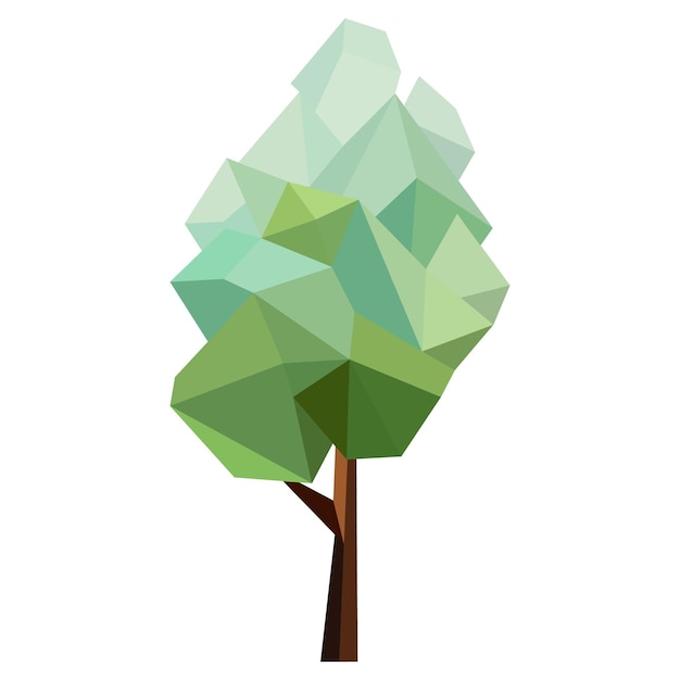 Vecteur icône d'arbre abstrait low poly isolé forêt géométrique style polygonal symbole 3d low poly élément stylisé d'éco-conception conception pour affiche flyer couverture brochure illustration vectorielle