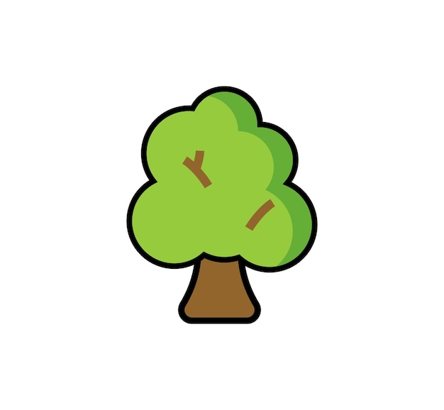 Vecteur icône d'arbre de chêne vecteur émoticône isolé
