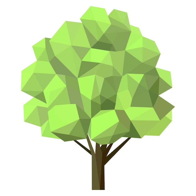 Vecteur icône d'arbre poly bas abstrait isolé forêt géométrique style polygonal symbole poly bas 3d élément de conception écologique stylisé design pour brochure de couverture de flyer d'affiche illustration vectorielle