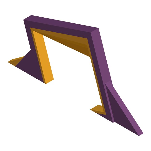 Vecteur icône d'arc abstrait isométrique de l'icône de vecteur d'arc abstrait pour la conception de sites web isolée sur fond blanc