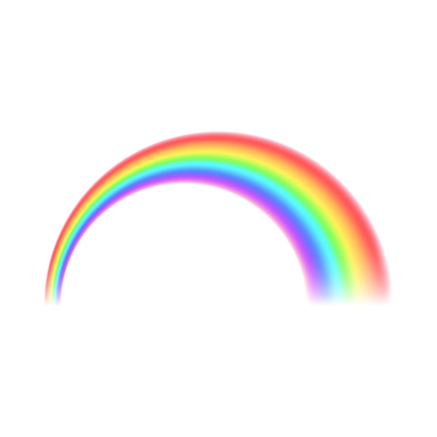 Icône arc-en-ciel dans un style réaliste sur fond blanc