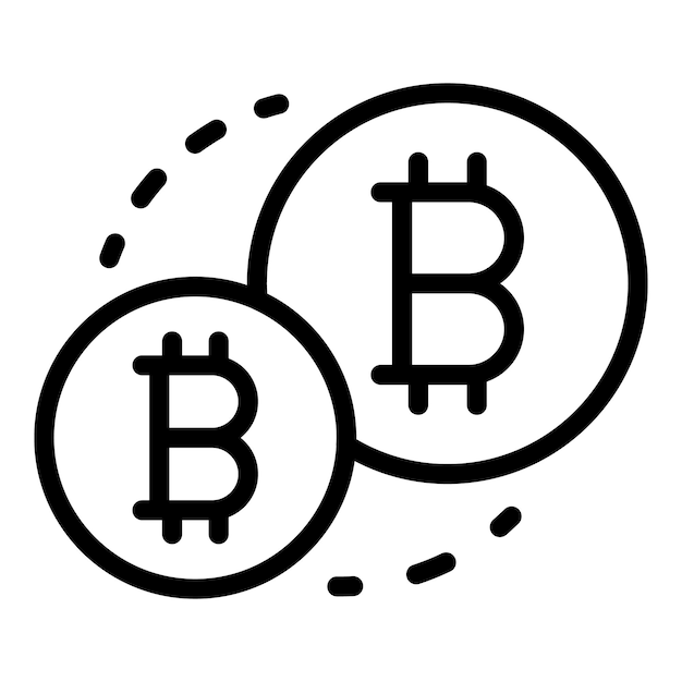 Icône d'argent Bitcoin Contour icône de vecteur d'argent Bitcoin pour la conception de sites Web isolée sur fond blanc