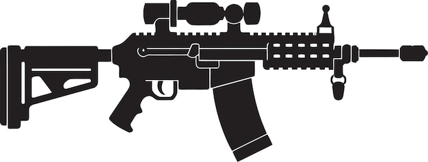 Vecteur icône d'armement tactique emblème noir équipement de combat moderne icône de logo vectoriel