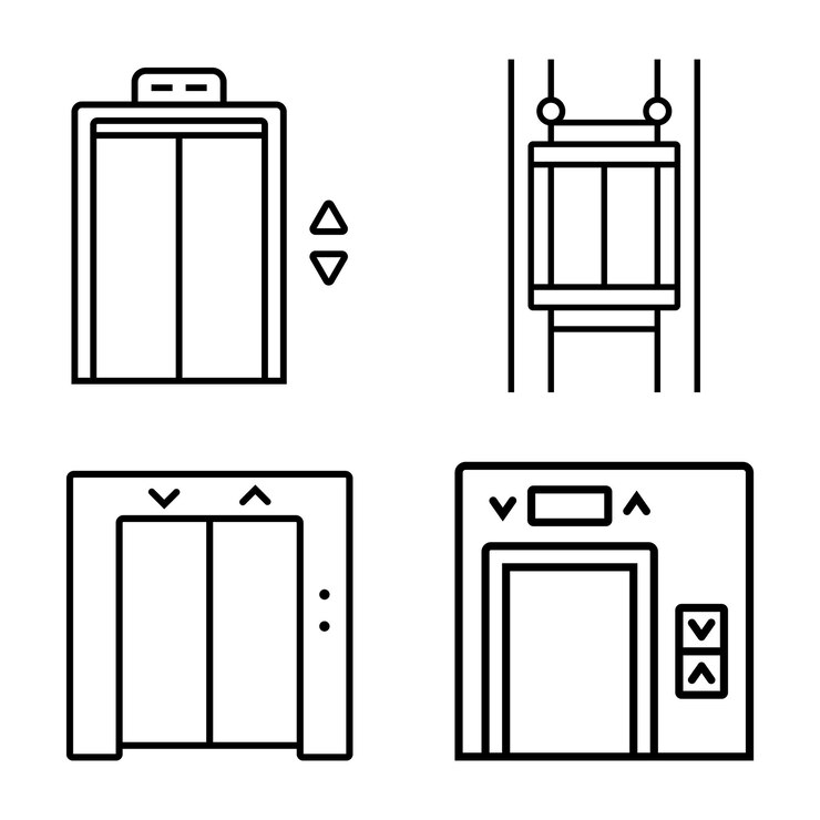 Vecteur icône d'ascenseur illustration vectorielle conception du logo