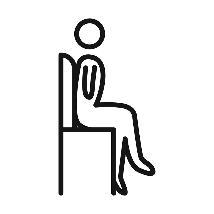 Vecteur icône assise logo vectoriel de ligne noire