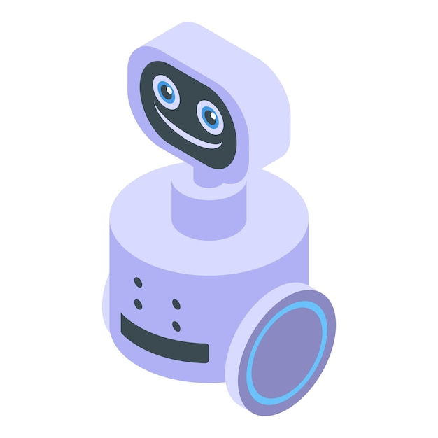 Icône d'assistant de robot Isométrique de l'icône vectorielle d'assistant de robot pour la conception de sites Web isolée sur fond blanc