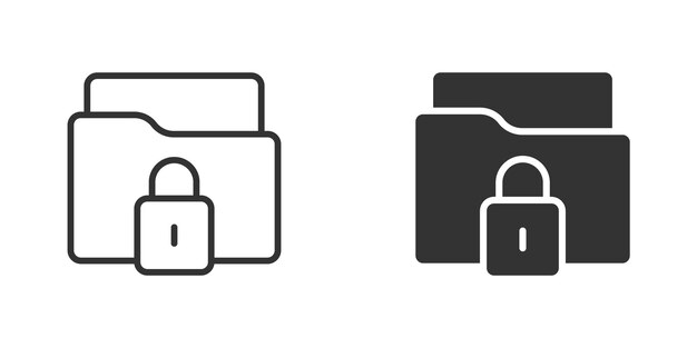 Icône d'autorisation de dossier de fichiers dans un style plat Illustration vectorielle d'accès à document sur un fond isolé Concept d'entreprise de signe d'archive secrète