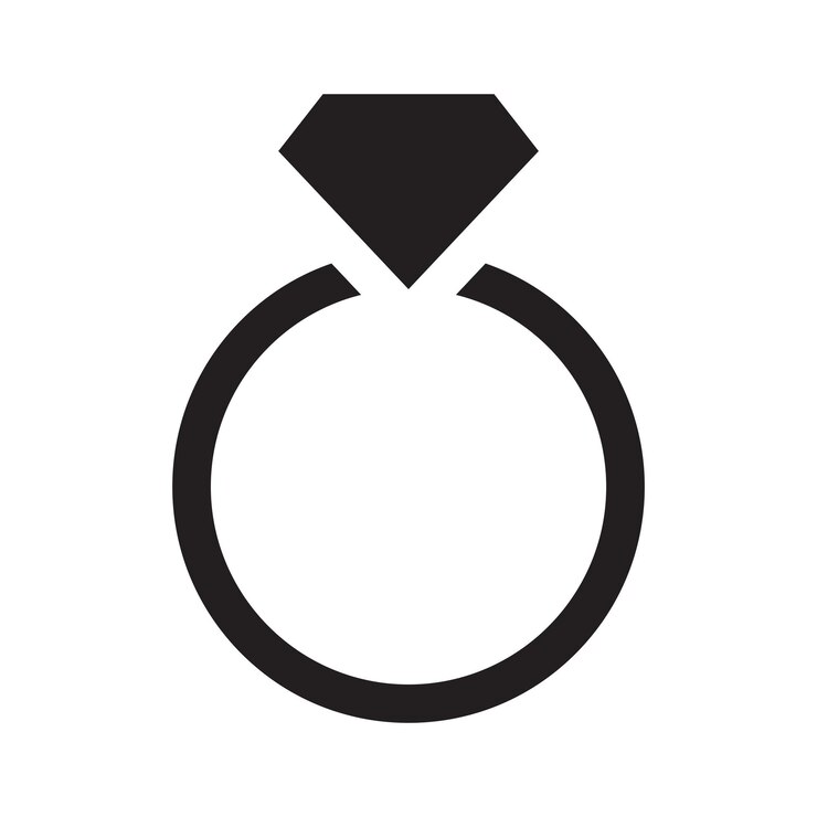 Vecteur icône de bague bijou