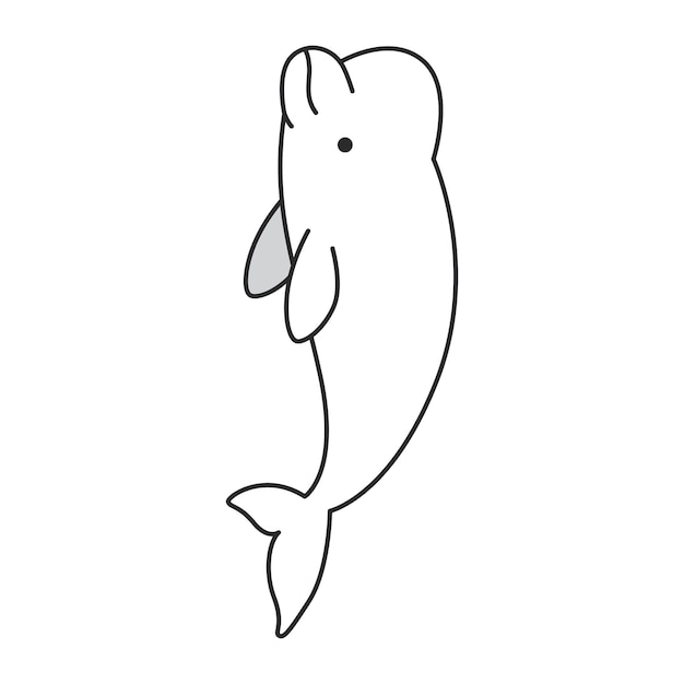 Icône De Baleine Beluga Mignonne Illustration Simple De L'icône Vectorielle De Baleine Beluga Mignonne Pour Le Web