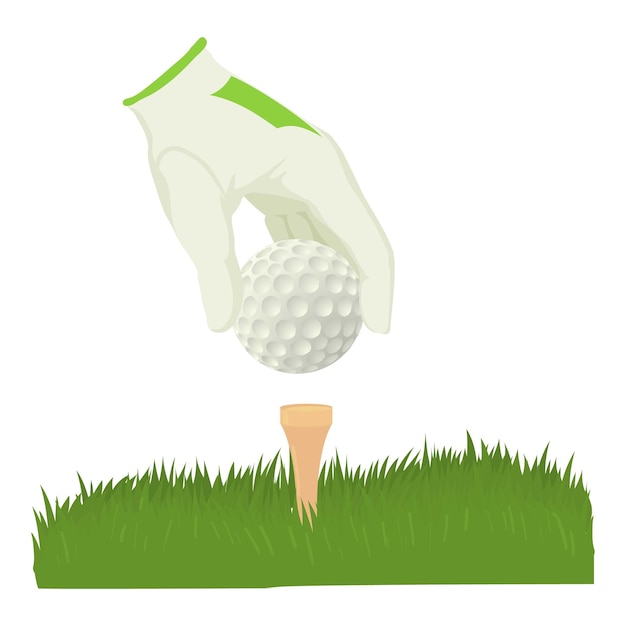 Vecteur icône de balle de golf illustration dessinée de l'icône vectorielle de la balle de golf pour le web