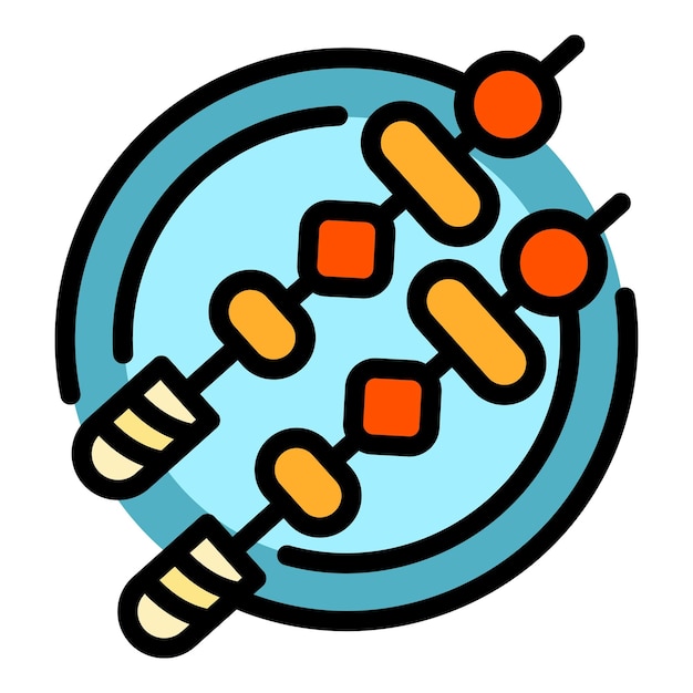Icône De Barbecue Contour D'icône Vectorielle Du Barbecue Couleur Plate Isolée