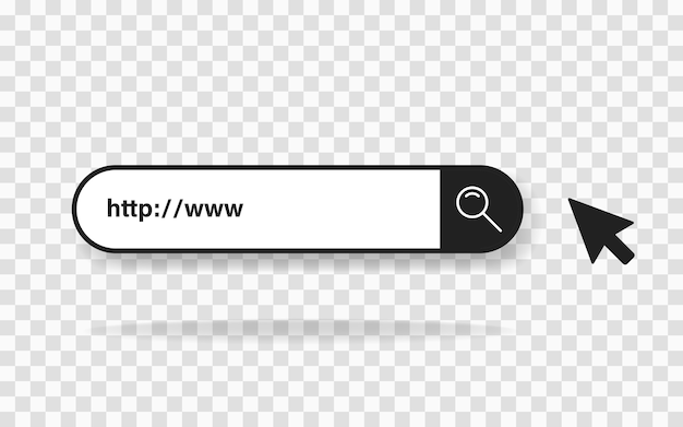 Vecteur icône de barre d'adresse et de navigation. arrière-plan transparent. . recherche de concept d'entreprise www pictogramme http.