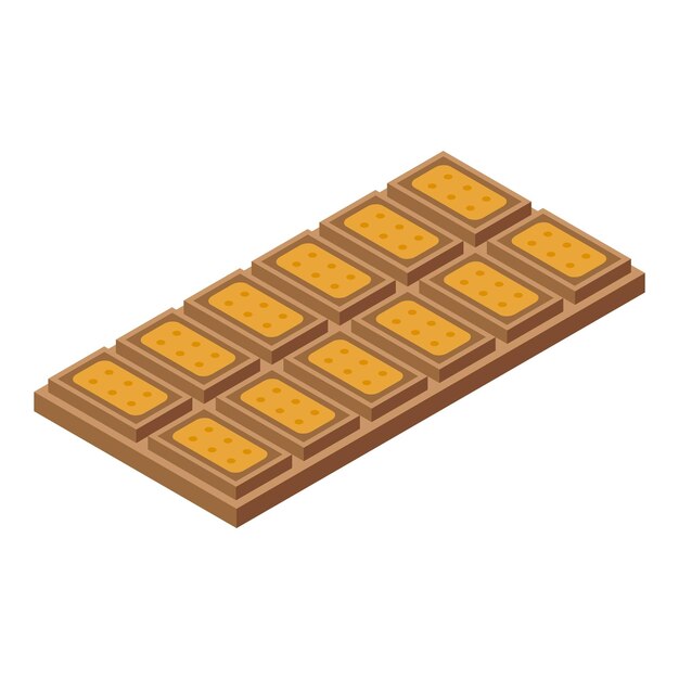 Icône de barre de chocolat Isométrique de l'icône vectorielle de barre de chocolat pour la conception de sites Web isolée sur fond blanc