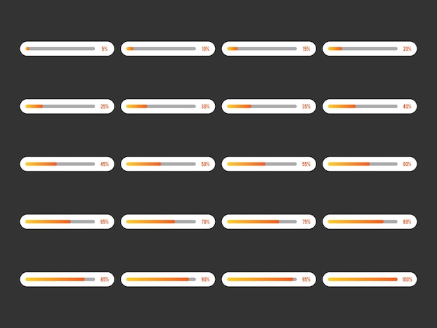 Icône De Barre De Progression Moderne Définie Illustration Vectorielle