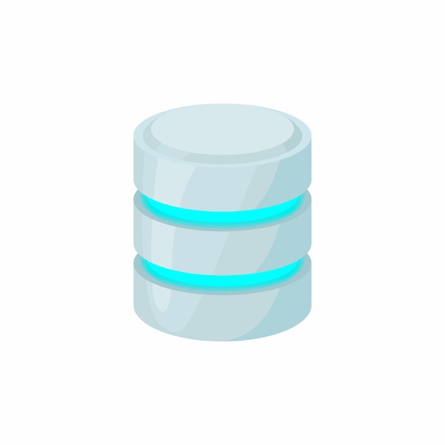 Vecteur icône de base de données en style cartoon isolé sur fond blanc symbole de stockage de données