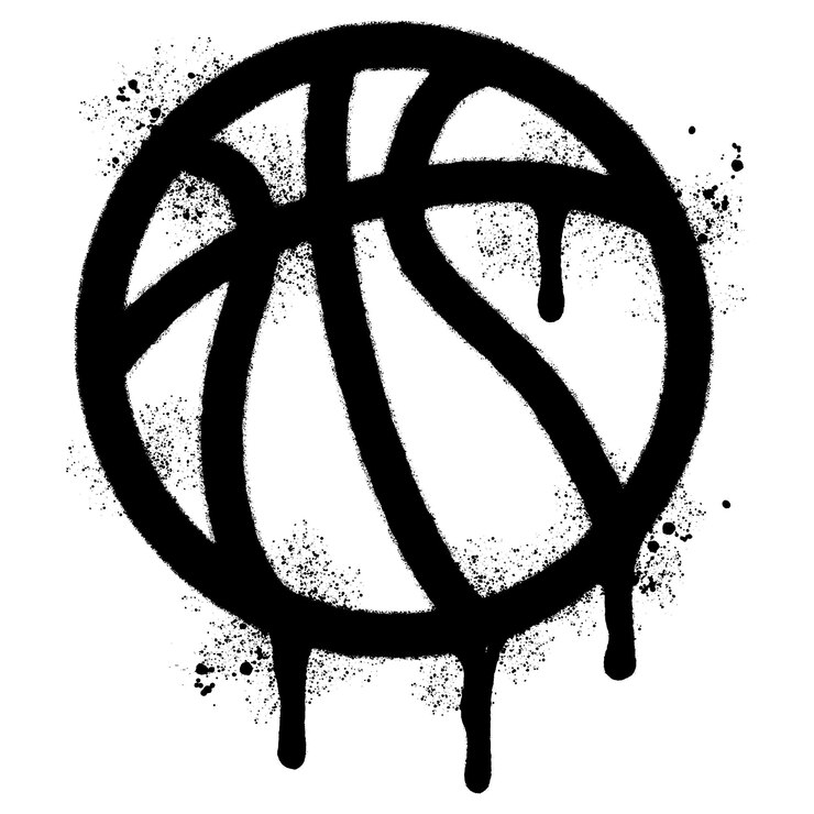 Vecteur icône de basket-ball isolée par spray avec un fond blanc