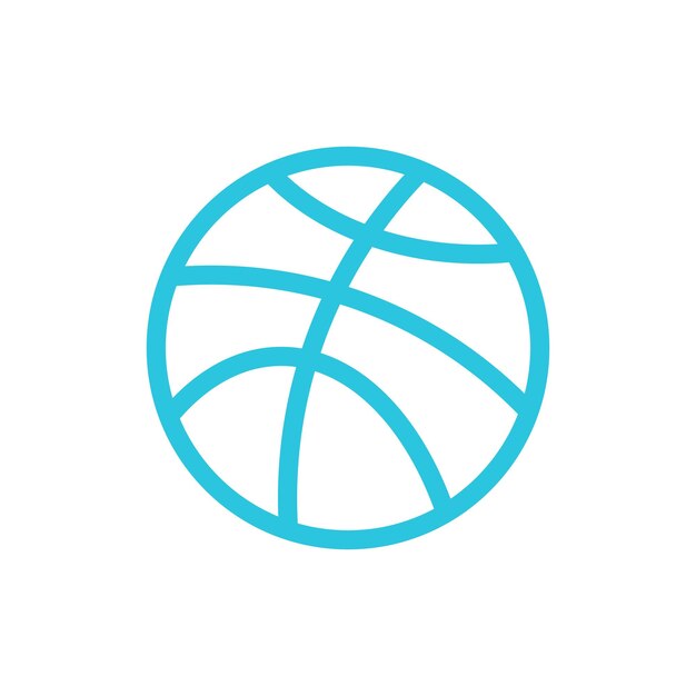 Icône de basket-ball simple isolée sur fond blanc à partir d'un ensemble d'icônes bleues