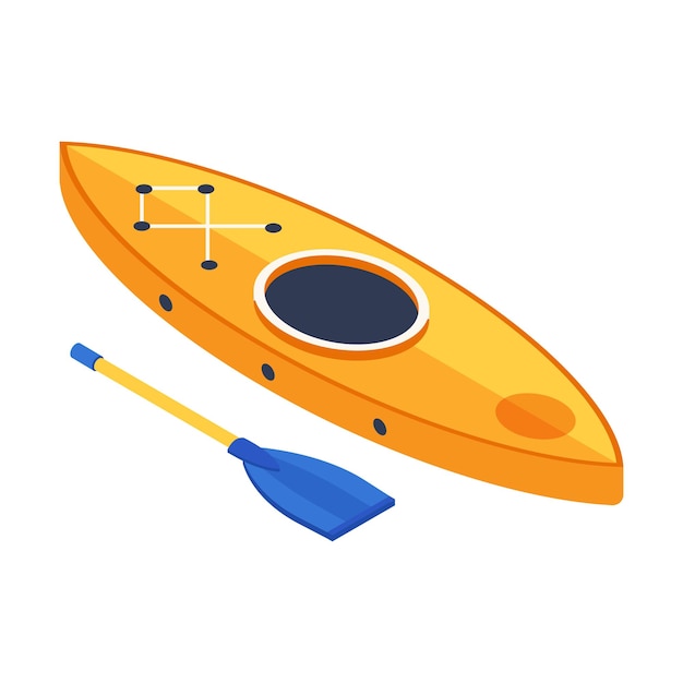 Icône De Bateau à Kayak Isométrique