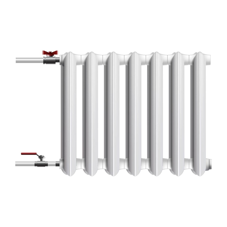 Vecteur icône de la batterie de chauffage central, radiateur. isolé sur blanc.