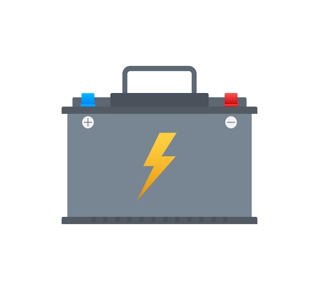 Icône De Batterie De Voiture. Puissance D'énergie De La Batterie D'accumulateur. Illustration Vectorielle