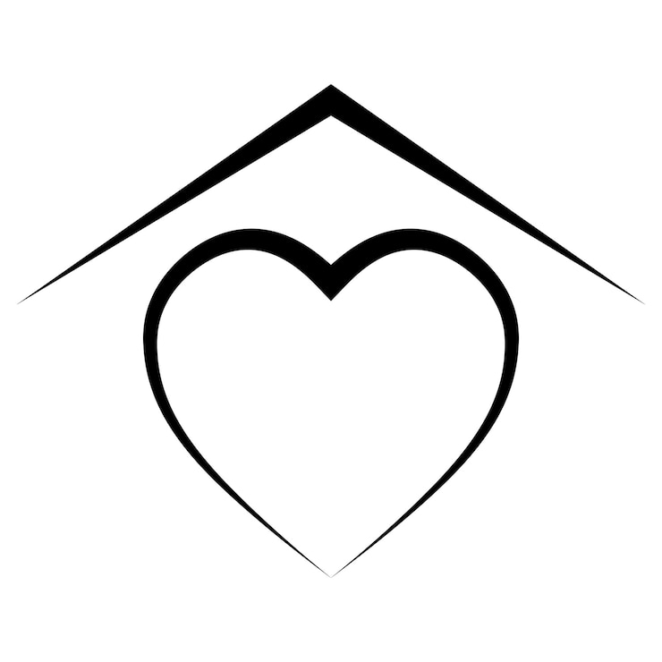 Vecteur icône bien-aimée maison douce toit cœur confortable maison famille heureuse