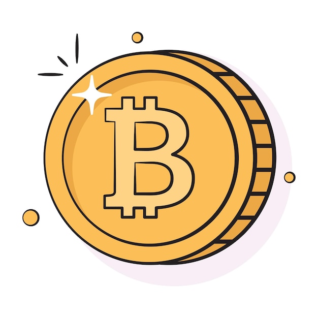 Icône bien conçue de la conception vectorielle de pièces de monnaie de crypto-monnaie bitcoin